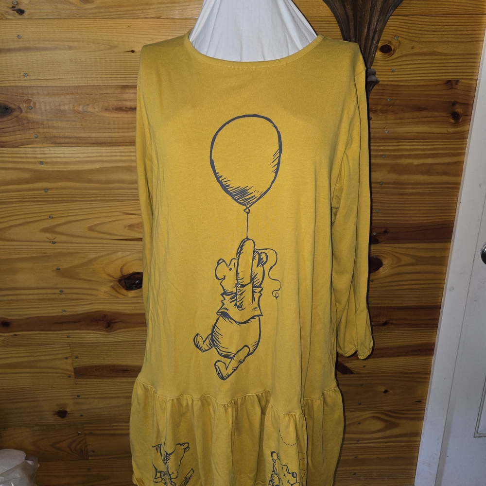Disney Yellow Winnie The Pooh Dress with Balloon Design